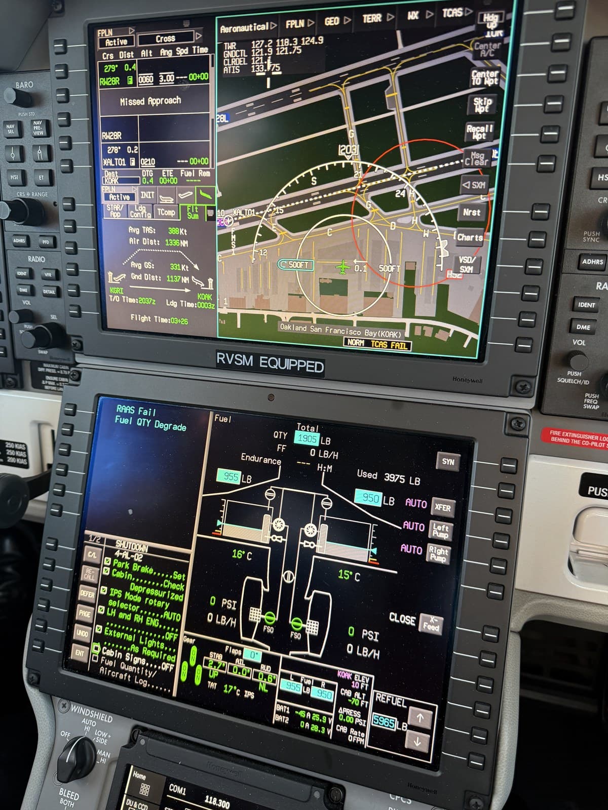 Honeywell Apex — engine + fuel synoptic, in LB